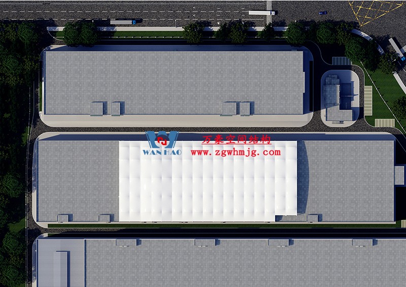 浙江真愛(ài)毯業(yè)科技有限公司廠房三屋面膜結(jié)構(gòu)工程開(kāi)始施工