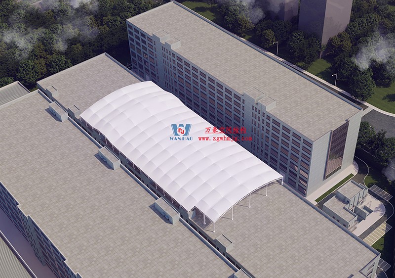 浙江真愛毯業(yè)科技有限公司廠房三屋面膜結(jié)構(gòu)工程完工大吉！