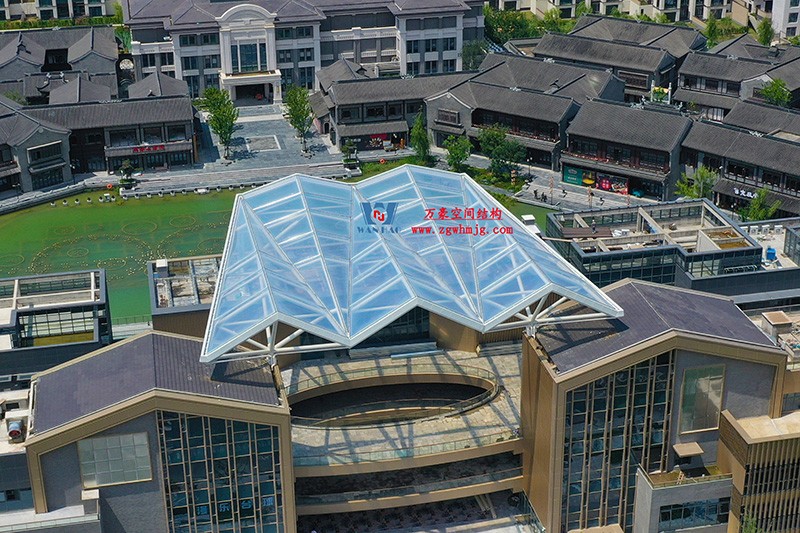 合肥文一塘溪津門(mén)天幕鋼結(jié)構(gòu)及ETFE氣枕膜工程完工