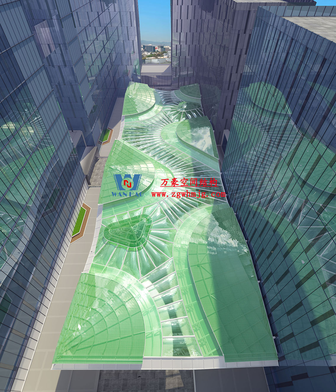 博多森谷項目中庭鋼膜結構工程 博多森谷項目中庭鋼膜結構工程