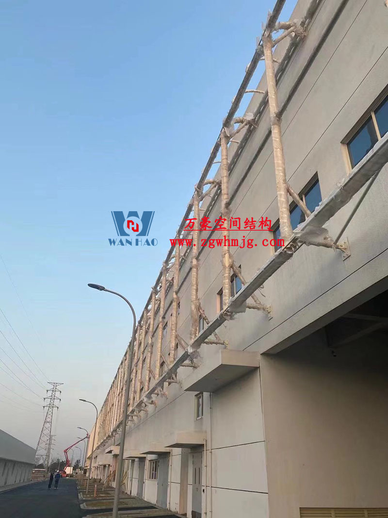 寧波益富樂公司新廠房外立面PTFE網(wǎng)格膜結構工程