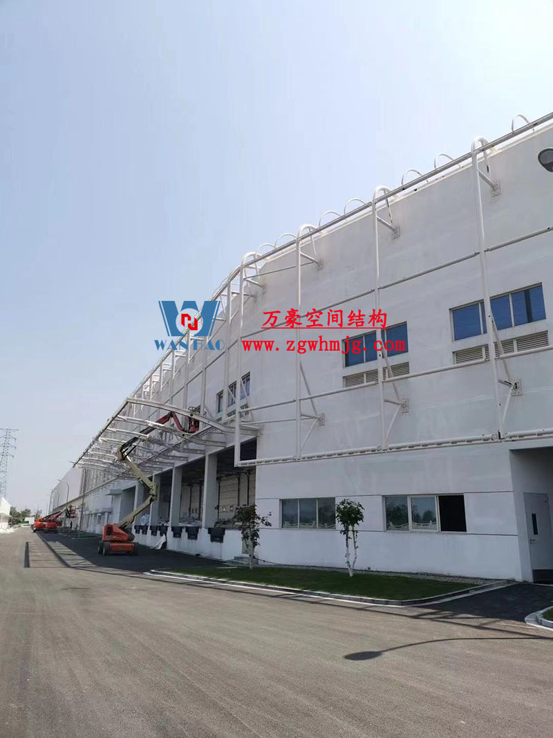 寧波益富樂公司新廠房外立面PTFE網(wǎng)格膜結構工程