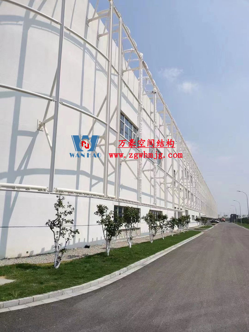 寧波益富樂公司新廠房外立面PTFE網(wǎng)格膜結構工程