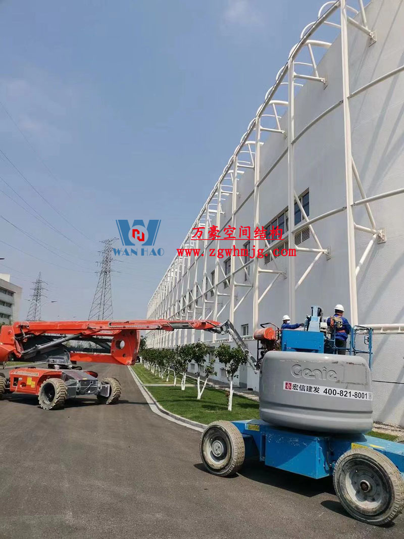 寧波益富樂公司新廠房外立面PTFE網(wǎng)格膜結構工程