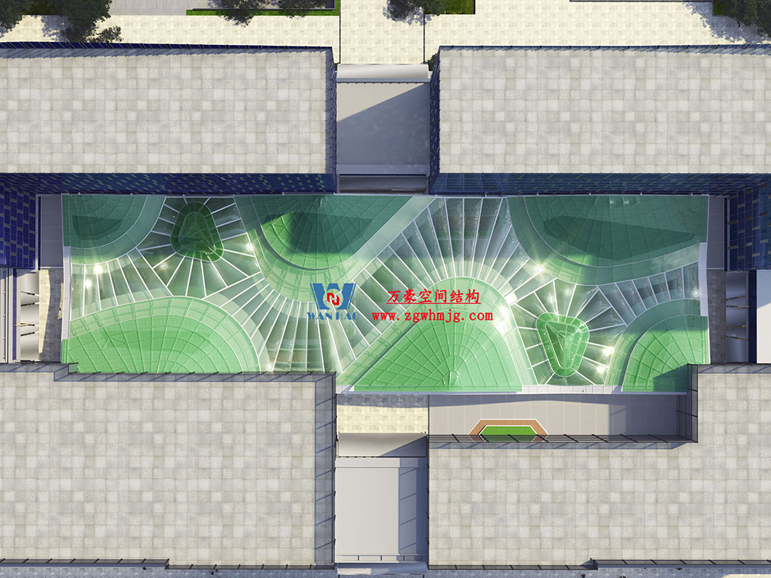 案例欣賞/復雜鋼膜結(jié)構建筑/杭州博多森谷ETFE氣枕連廊天幕項目