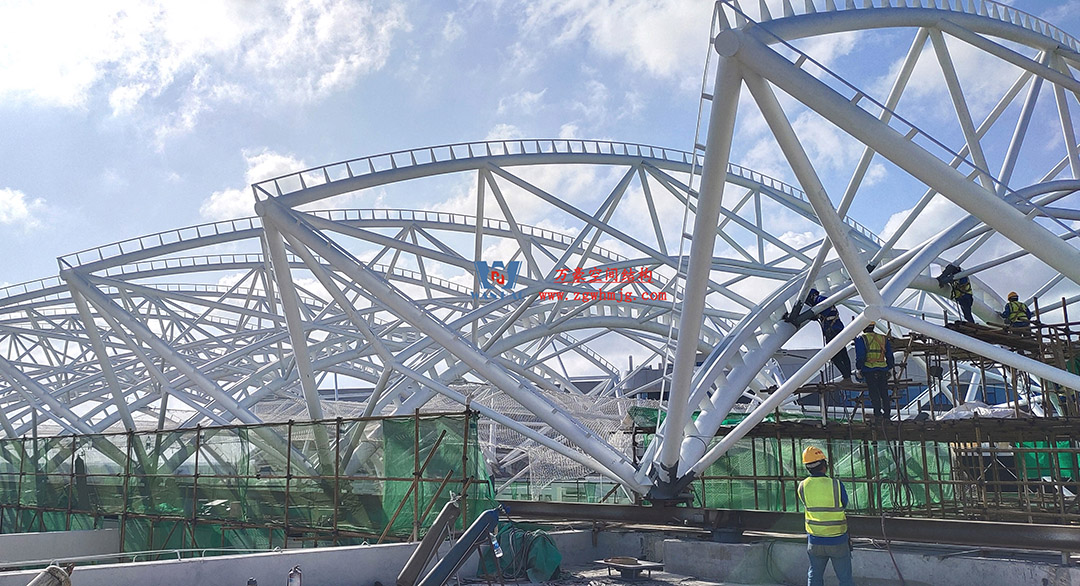 工程進(jìn)度全速推進(jìn)，PTFE膜材張拉在即！