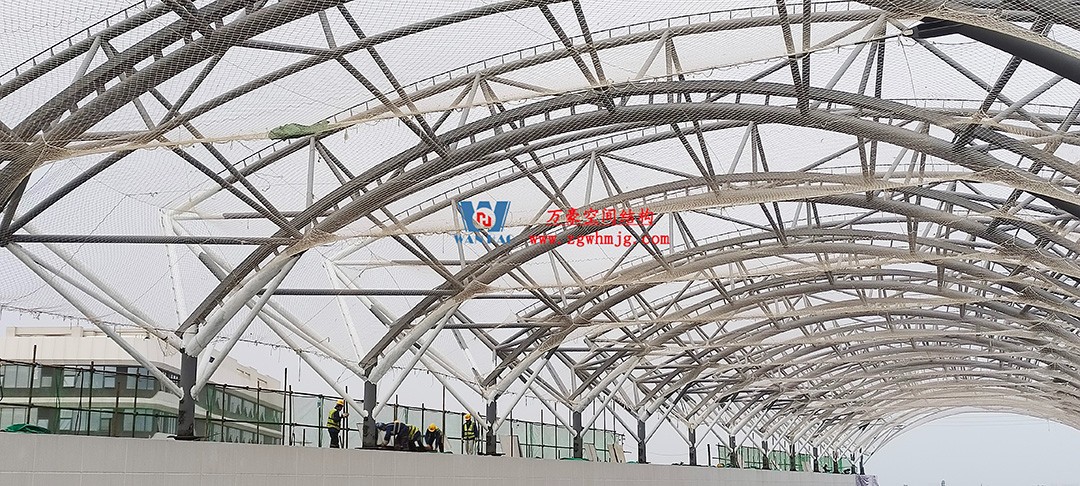 施工加速，這個PTFE膜結構天幕即將完工！