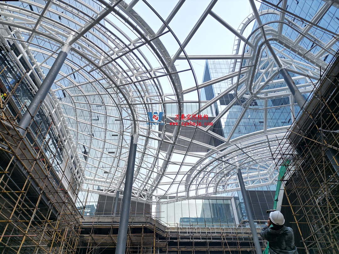 恭喜|杭州博多森谷ETFE氣枕連廊天幕順利完工 恭喜|杭州博多森谷ETFE氣枕連廊天幕順利完工