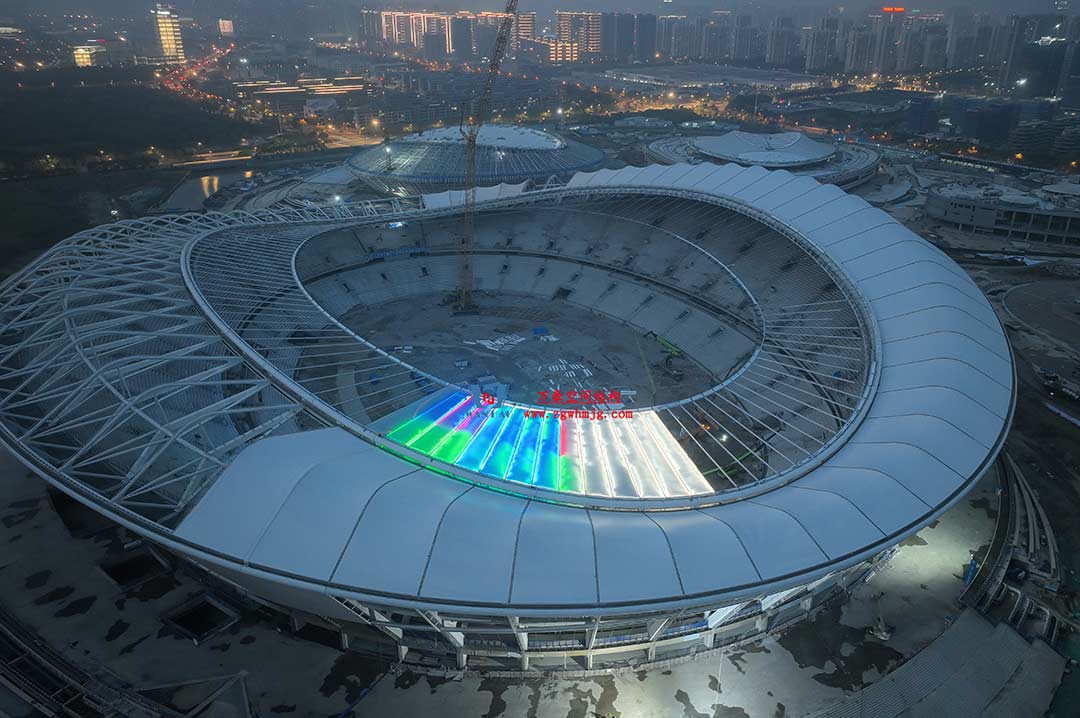 太湖之畔，華燈初上|無錫奧體中心施工加速