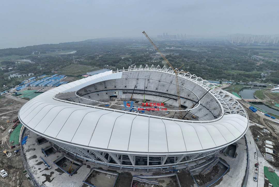 太湖之畔，華燈初上|無錫奧體中心施工加速