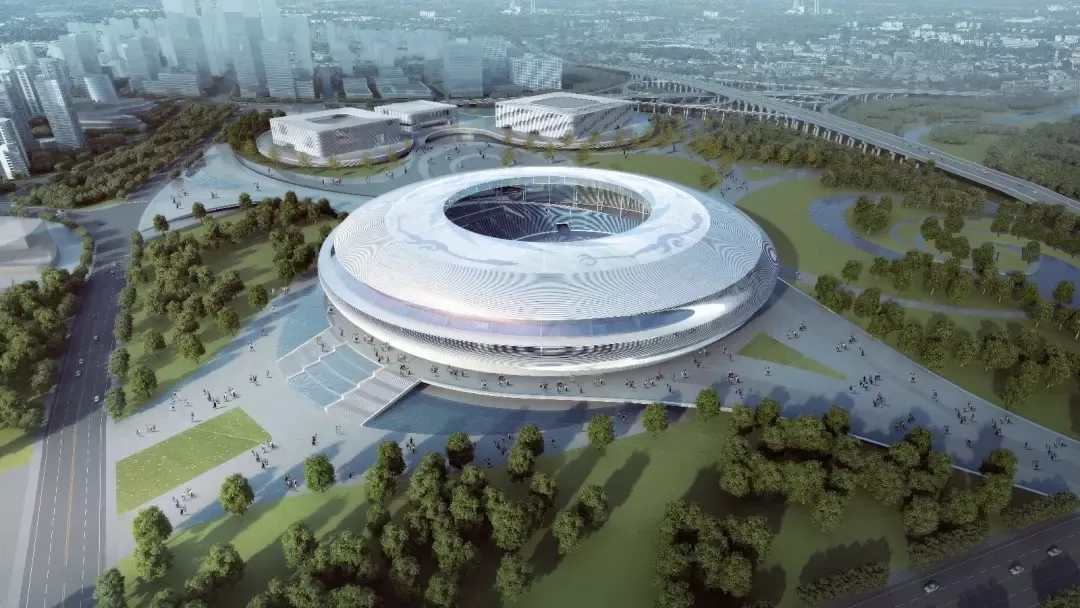 成都大運(yùn)會主場館進(jìn)入鋼結(jié)構(gòu)施工，“飛碟”造型顯雛形