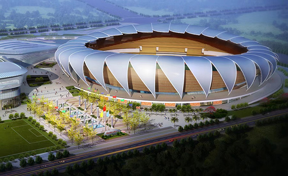 瑞麗國際文體中心建設項目體育場屋面膜結(jié)構(gòu)工程